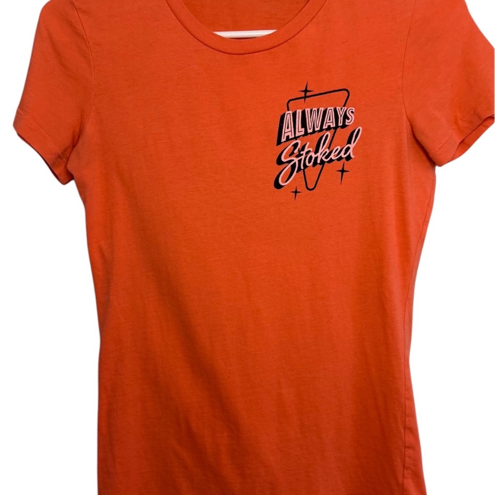 Dutch Bros SMALL Orange VINTAGE Tee with 'Always Stoked' Print Soft DB 1992